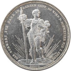 Schweiz 5 Franken 1879, UNC, "Eidgenössisches Schützenfest 1879 in Basel"