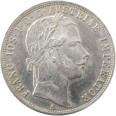 Austria 1 florin 1859 A, UNC, "Emperor Franz Joseph I (1848 - 1916)"