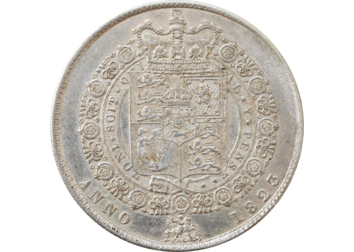 Great Britain 1/2 crown 1823, AU, "King George IV (1820 - 1830)" silver coin