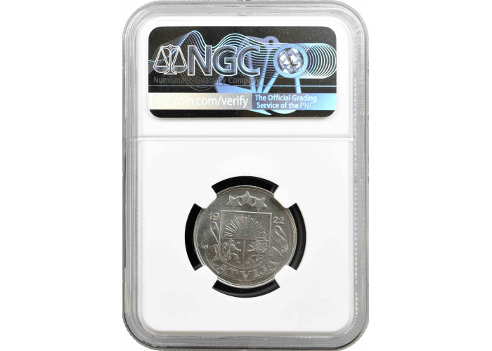 Lettland 50 Centimes 1922, NGC MS63, "Erste Republik (1922 - 1940)"