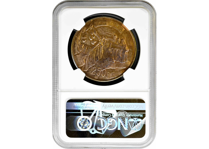 Luxembourg 250 francs 1963, NGC MS63 RB ESSAI, "Millenium" BRONZE