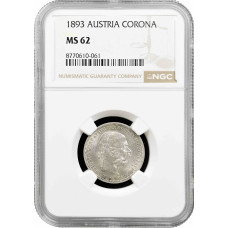 Österreich 1 Krone 1893, NGC MS62, "Kaiser Franz Joseph I (1848 - 1916)"