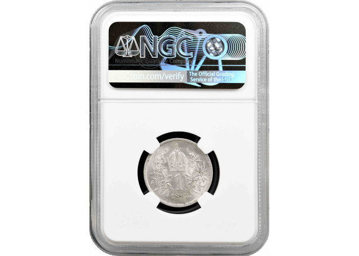 Austria 1 corona 1893, NGC MS62, "Emperor Franz Joseph I (1848 - 1916)"