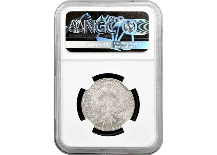 Austria 1 florin 1873, NGC MS63, "Emperor Franz Joseph I (1848 - 1916)"