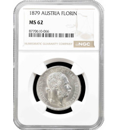 Austria 1 florin 1879, NGC MS62, "Emperor Franz Joseph I (1848 - 1916)"