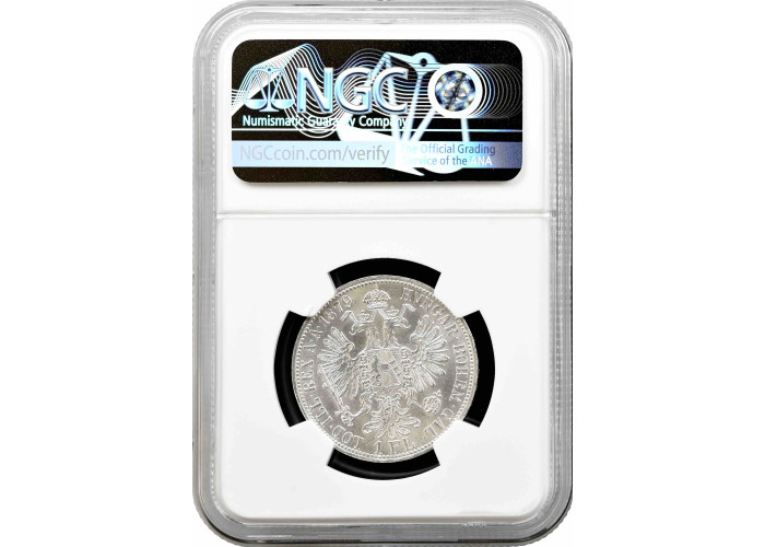Austria 1 florin 1879, NGC MS62, "Emperor Franz Joseph I (1848 - 1916)"