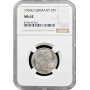 Deutschland 2 Reichsmark 1936 G, NGC MS62, "Nazi Deutschland (1933 - 1945)"