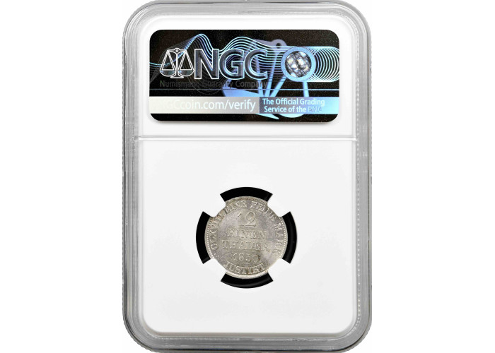 Hannover 1/12 thaler 1850 B, NGC MS65, "King Ernst August I (1837 - 1851)"