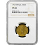 Бразилия 500 рейсов 1927 г., NGC MS64, "Первая Республика (1889 - 1942)"