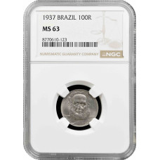 Бразилия 100 рейсов 1937, NGC MS63, "Первая республика (1889–1942)"