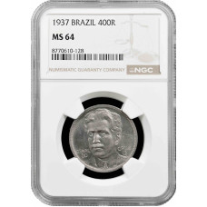 Бразилия 400 рейсов 1937 гю, NGC MS64, "Освальдо Гонсалвес Крус (1872 - 1917)"