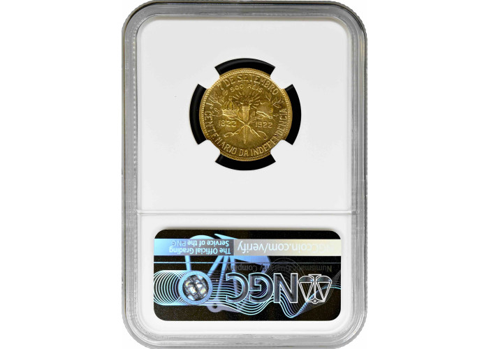Brazil 500 reis 1922, NGC MS65, "100th Anniversary - Independence of Brazil"