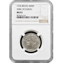 Brazil 2000 reis 1935, NGC MS63, "First Republic (1889 - 1942)" silver coin