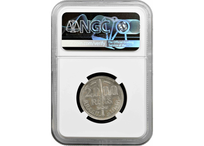 Brazil 2000 reis 1935, NGC MS63, "First Republic (1889 - 1942)" silver coin