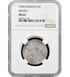 Bremen 2 mark 1904 J, NGC MS64, "Hanseatic city of Bremen (1871 - 1918)"