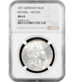 Bavaria 1 thaler 1871, NGC MS63, "Germany Victory in Franco-Prussian War"