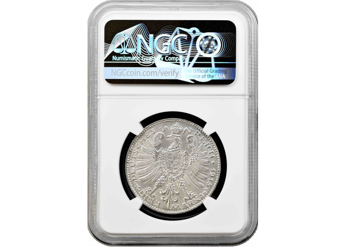 Saxe-Weimar-Eisenach 3 mark 1915 A, NGC MS63, "100th Anniversary - Grand Duke's"