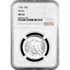 США 50 центов 1934 г., NGC MS64, "100 лет штату Техас"