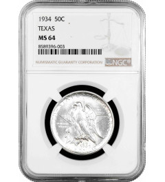 USA half dollar 1934, NGC MS64, "100th Anniversary - State of Texas"