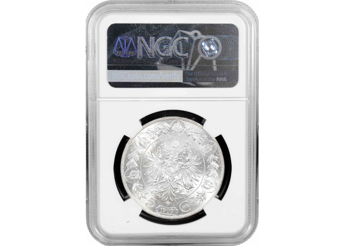 Austria 5 corona 1909, NGC MS63+, "Emperor Franz Joseph I (1848 - 1916)"