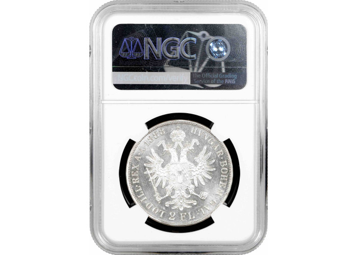 Austria 2 florin 1888, NGC MS62, "Emperor Franz Joseph I (1848 - 1916)"