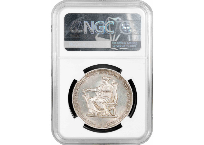 Austria 2 florin 1879, NGC MS64, "Silver Wedding Anniversary"
