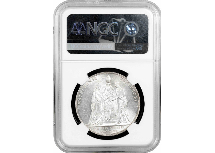 Austria 2 gulden 1854, NGC MS61, "Wedding of Franz Joseph and Sissi"