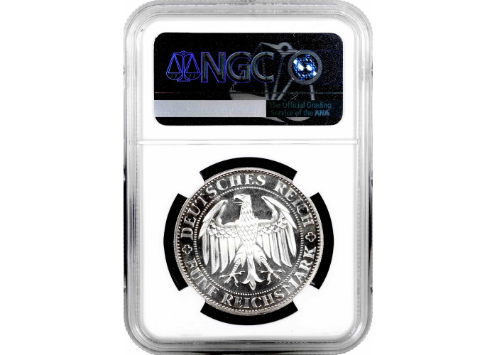Weimar Republic 5 reichsmark 1929 E, NGC PR63, "1000th Anniversary of Meissen"