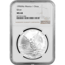 Mexiko 1 Onza 1996 Mo, NGC MS68, "Silberbullionmünze "Libertad"
