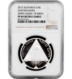 Slovakia 10 euro 2012, NGC PF69 UC, "250th Anniv. - Birth of Chatam Sofer"