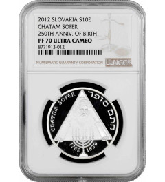 Slovakia 10 euro 2012, NGC PF70 UC, "250th Anniv. - Birth of Chatam Sofer"