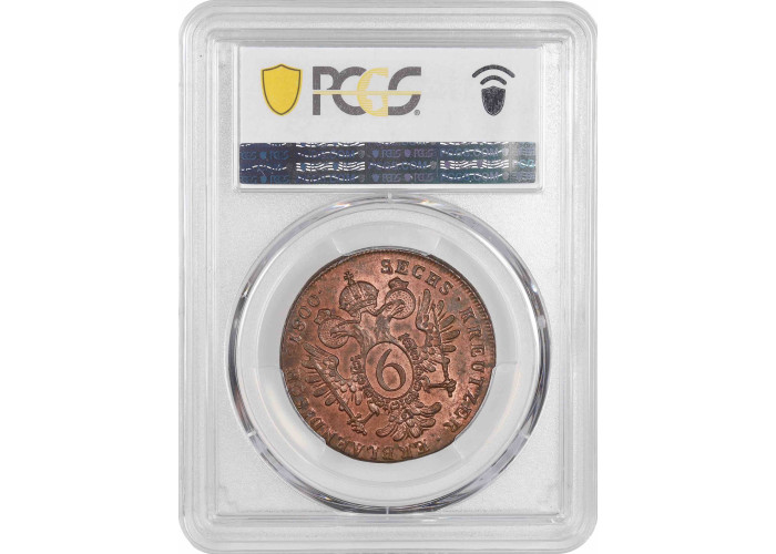 Austria 6 kreuzer 1800 S, PCGS MS62 RB, "Emperor Franz II (1792 - 1835)"