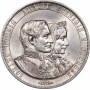 Saxony 2 vereinsthaler 1872, PCGS MS62, "Anniversary of Golden Wedding"
