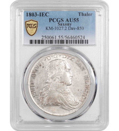 Saxony 1 thaler 1803 IEC, PCGS AU58, "Elector Frederick Augustus (1763 - 1806)"