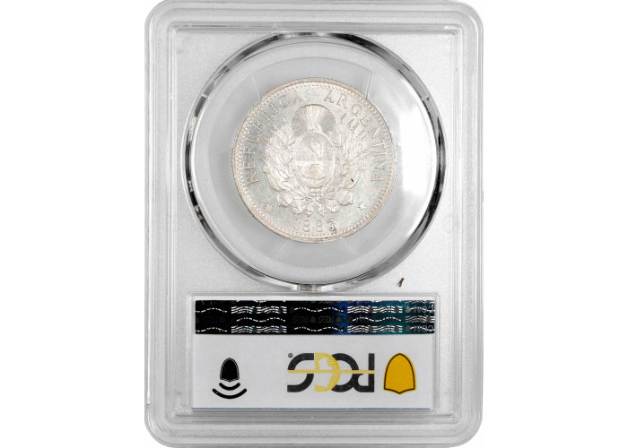 Argentina 50 centavos 1883, PCGS AU58, "Argentine Peso (1881 - 1969)"