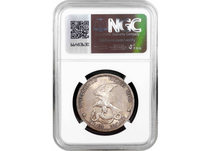 Preußen 3 Mark 1913 A, NGC MS64, "Eintritts in den Krieg gegen Napoleon"