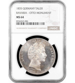 Bavaria 1 thaler 1835, NGC MS64, "Geschichtstaler Series, Mother Monument"
