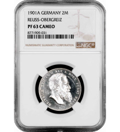 Reuss-Obergreiz 2 mark 1901 A, NGC PF63 CAM, "Prince Heinrich XXII (1867-1902)"