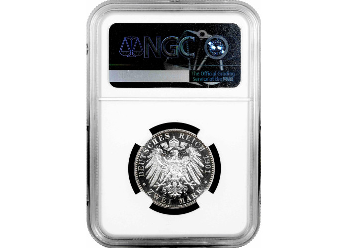Reuss-Obergreiz 2 mark 1901 A, NGC PF63 CAM, "Prince Heinrich XXII (1867-1902)"