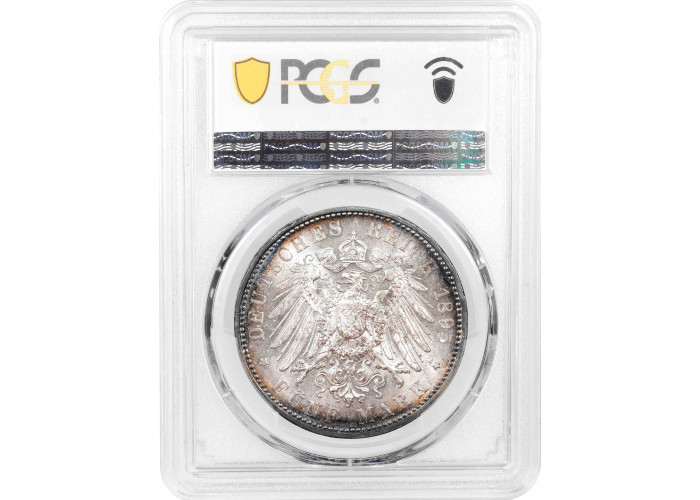 Hamburg 5 Mark 1895 J, PCGS MS64, "Frei Stadt (1871 - 1918)" Top Pop 1/0