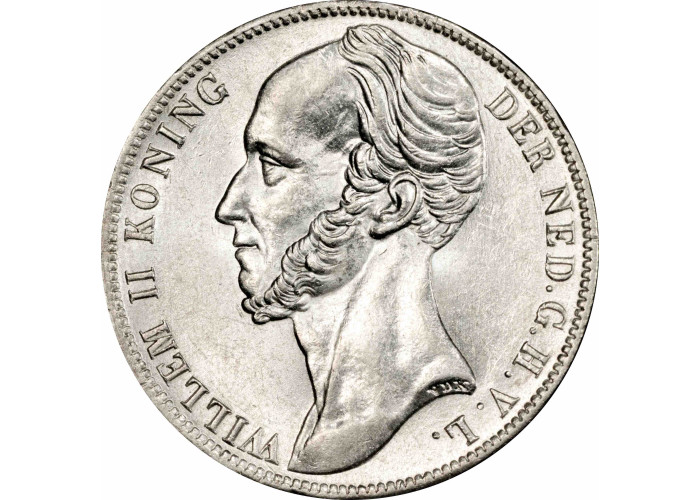 Niederlande 1 Gulden 1848, PCGS MS62, "König Wilhelm II (1840-1849)" Silbermünze