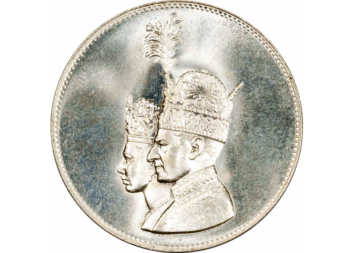 Persia silver medal SH 1346 (1967), PCGS MS65, "Coronation Ceremony"