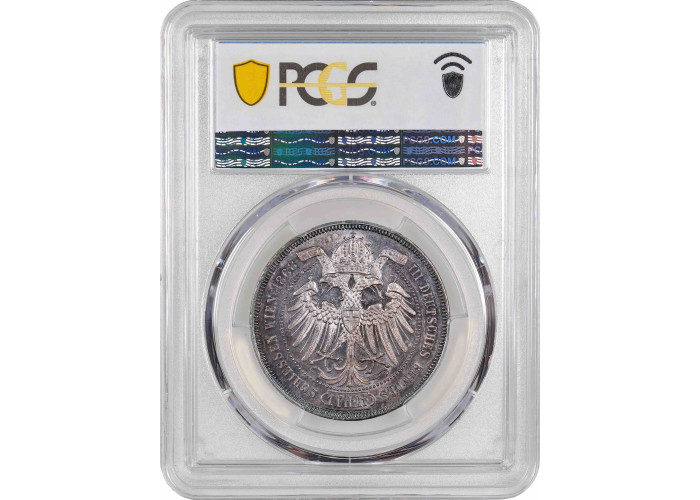 Austria 1 thaler 1868, PCGS MS62, "Third German Shooting Festival" silver coin