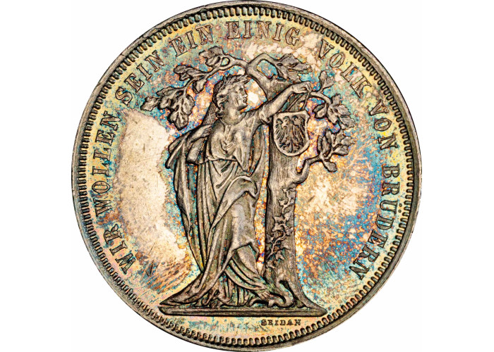 Austria 1 thaler 1868, PCGS MS62, "Third German Shooting Festival" silver coin