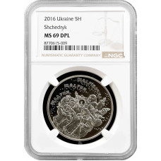 Ukraine 5 hryven 2016, NGC MS69 DPL, "Ukrainian Heritage - Shchedryk" Top Pop