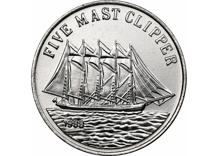 Laos 10 kip 1988, NGC MS68, "Five Mast Clipper" Top Pop 1/0