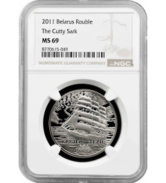 Belarus 1 rouble 2011, NGC MS69, "Sailing ships - The Kruzenshtern" Top Pop 1/0
