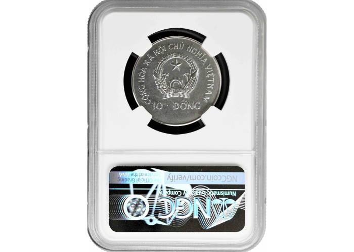 Vietnam 10 Dong 1988, NGC MS67, "Asiatisches Drachenschiff"