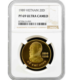 Vietnam 20 Dong 1989, NGC PF69 UC, "100. Geburtstag von Hồ Chí Minh"