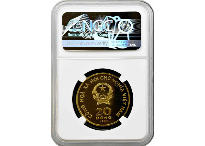 Vietnam 20 Dong 1989, NGC PF69 UC, "100. Geburtstag von Hồ Chí Minh"